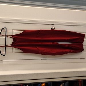 LuLaRoe Bridget Jumpsuit Size Medium Dark Red